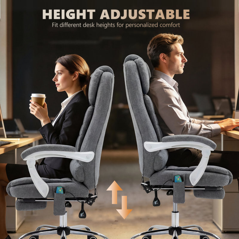 Brayden Studio Barkett Office Chair, Polyester, Grey