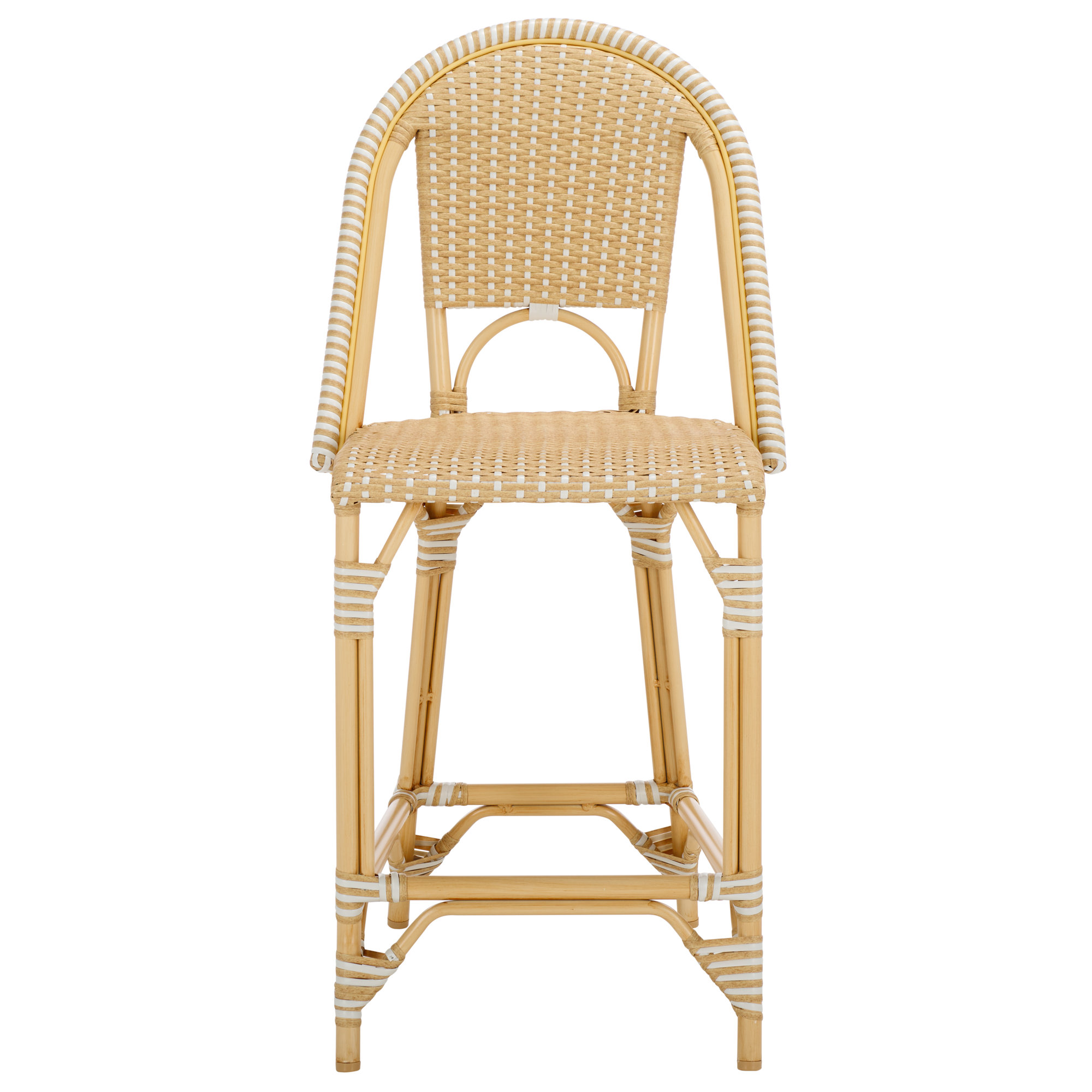 Kesa California 25" Patio Counter Stool, Coffee / White / Brown