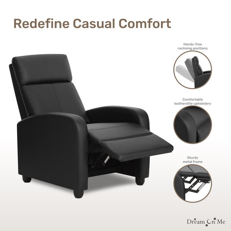 Dream On Me  Manual Recliner, Black