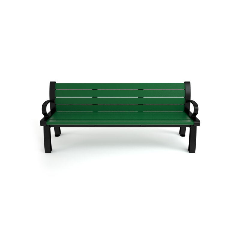 Banc de parc en plastique recyclé Heritage, 5 pi, Noir, Vert