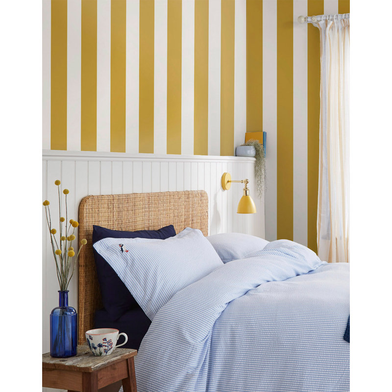 Joules Harborough Stripe Wallpaper, Gold