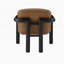 Chaise d'appoint en similicuir moderne avec cadre en bois, fauteuil rembourré noir / brun-2098830711
