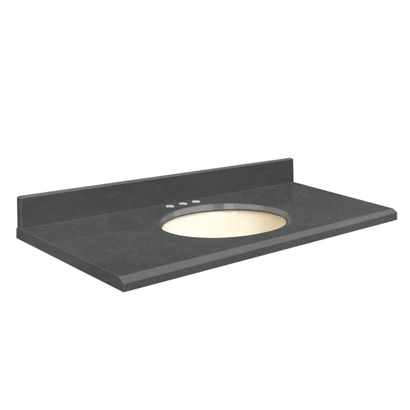 Dessus de salle de bain simple 31 po meuble-lavabo, Biscuit, Extase, Décalé de 8 po