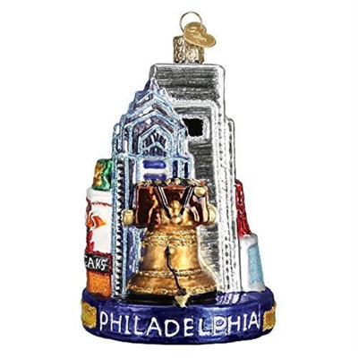 Ornement de Noël en verre soufflé Old World pour arbre de Noël, Philadelphie