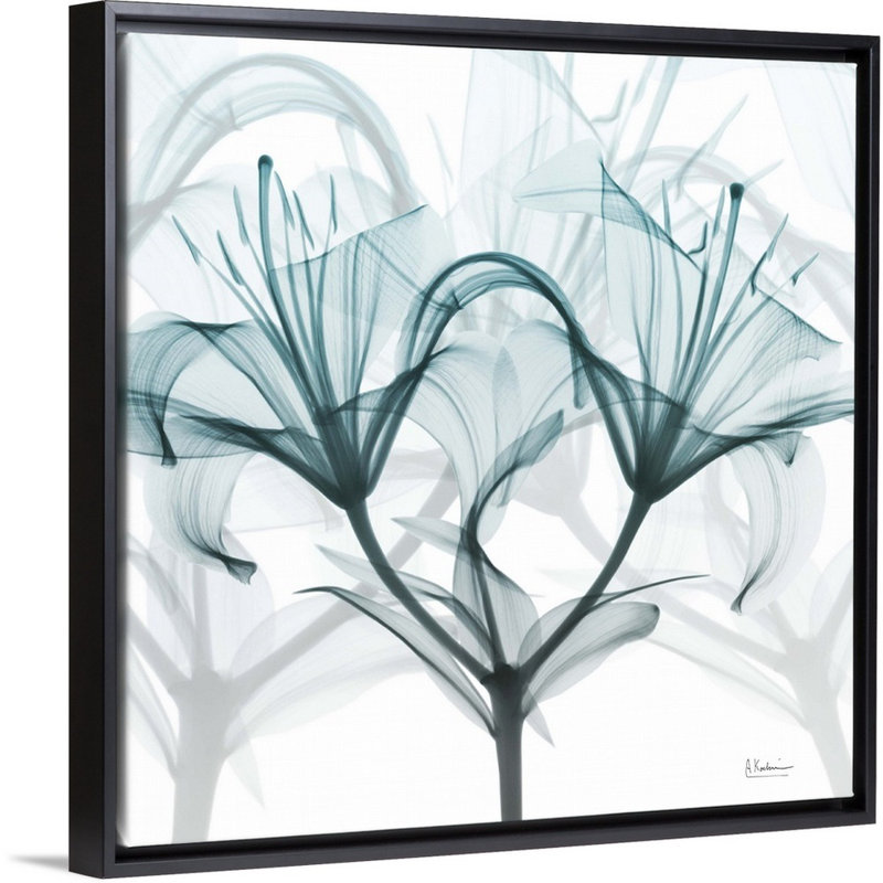 « Crystal Flame Lily » par Albert Koetsier, reproduction d’art sur toile, H 26 po x l 26 po x P 1,75 po, Cadre noir