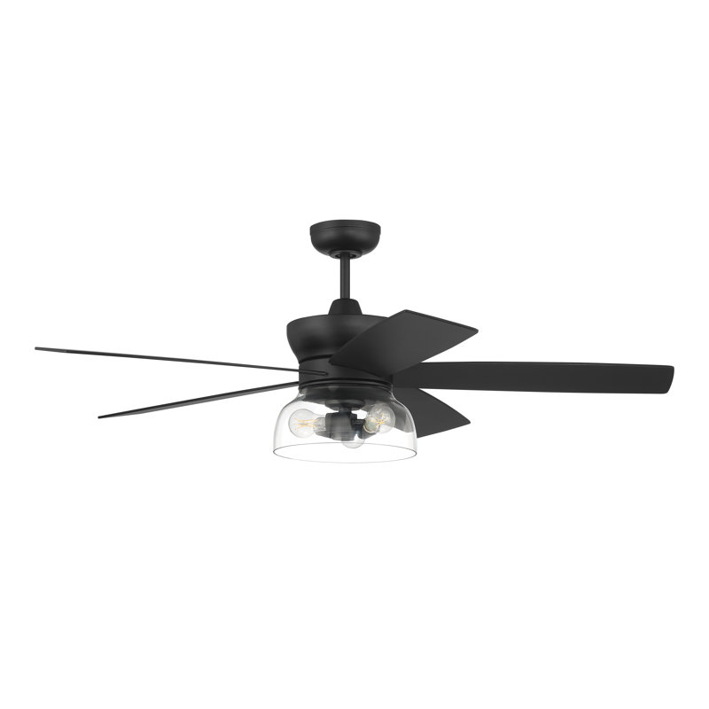 52'' Ceiling Fan with LED Lights, Black