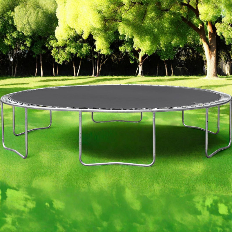 Trampoline d'extérieur de 14 pi avec enceinte de sécurité, panier de basketball, échelle et gonfleur