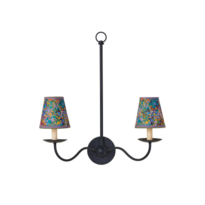 Marble Multi-Color Paper Tapered Chandelier Shade