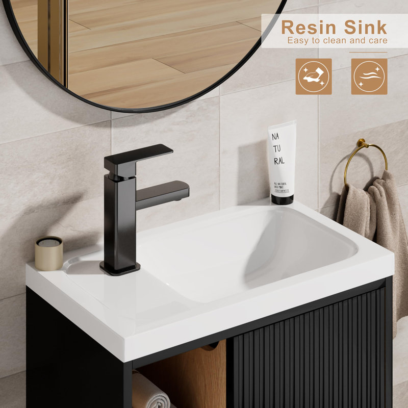 500mm Single Bathroom Vanity with Basin, Black