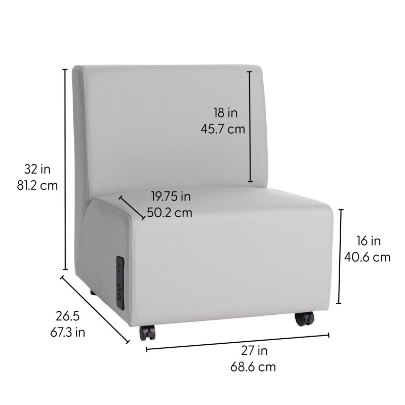 Chaise mobile sans accoudoirs avec panneau technique Pro Series - Gris, Bleu