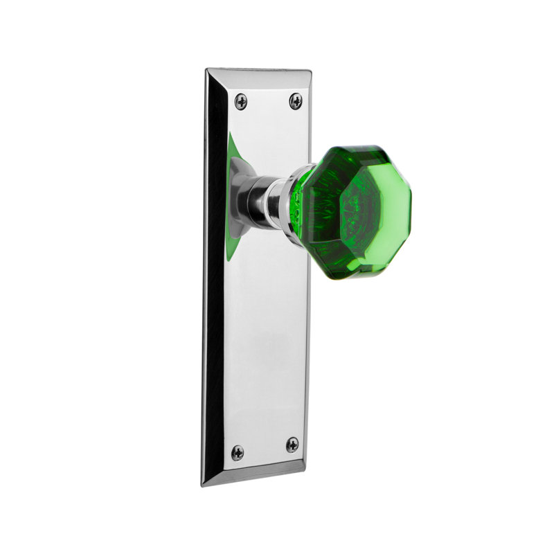 Plaque New avec plaque de porte émeraude Waldorf, 2 3/8 po, Chrome brillant