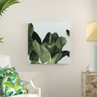 «Celadon Palms I», peinture sur toile tendue
