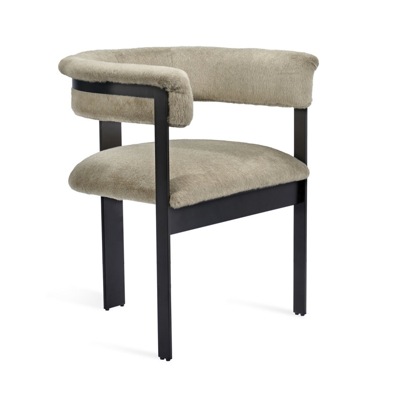 Darcy 19'' H Faux Fux Upholstered Armchair, Fawn