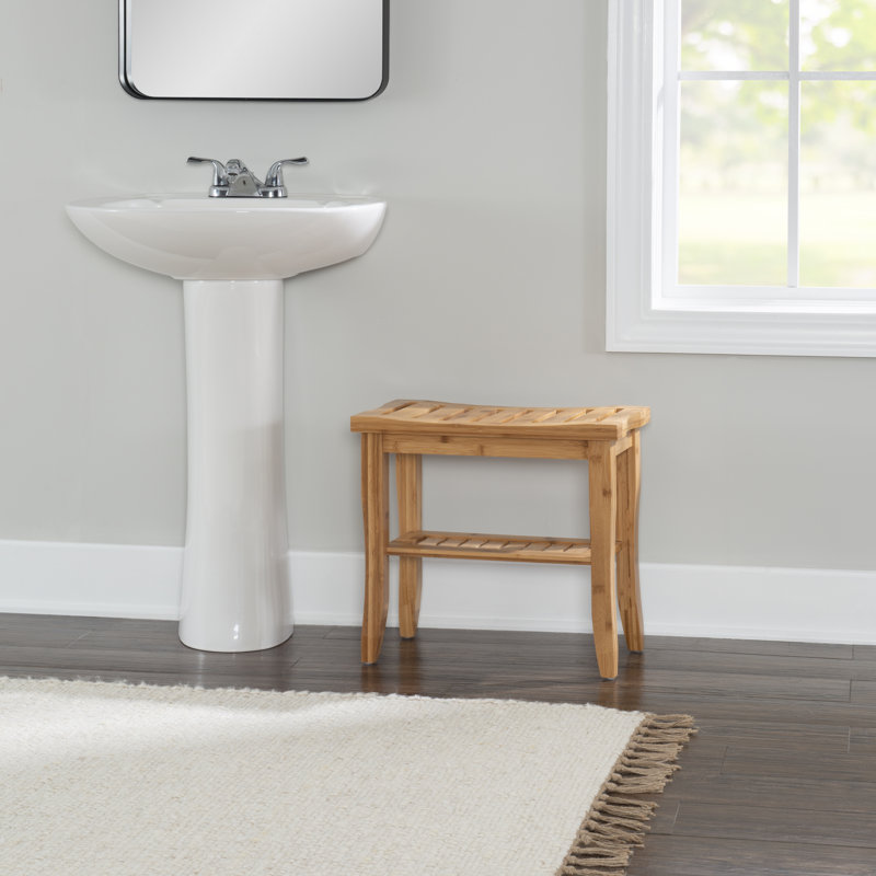 Ayden Solid Bamboo Wood Accent Stool