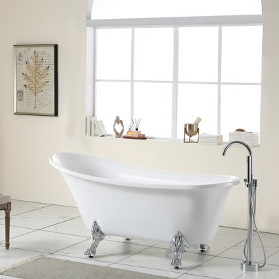 67 " L x 31 " W Undermount Soaking Acrylic Bathtub