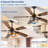 52 Inch Fine Net Caged Ceiling Fans with Lights, Dual Finish 5 Black Walnut Blades Hanging Fan, Rustic Ceiling Fan with Remote APP Control for Farmhouse Indoor/Outdoor Use-909578260