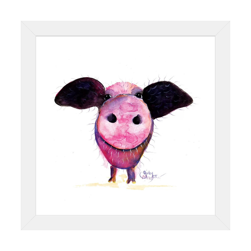 Les cochons peuvent voler! par Shirley Macarthur - impression d'art graphique, H 16 po x l 16 po x p 1 po, Blanc