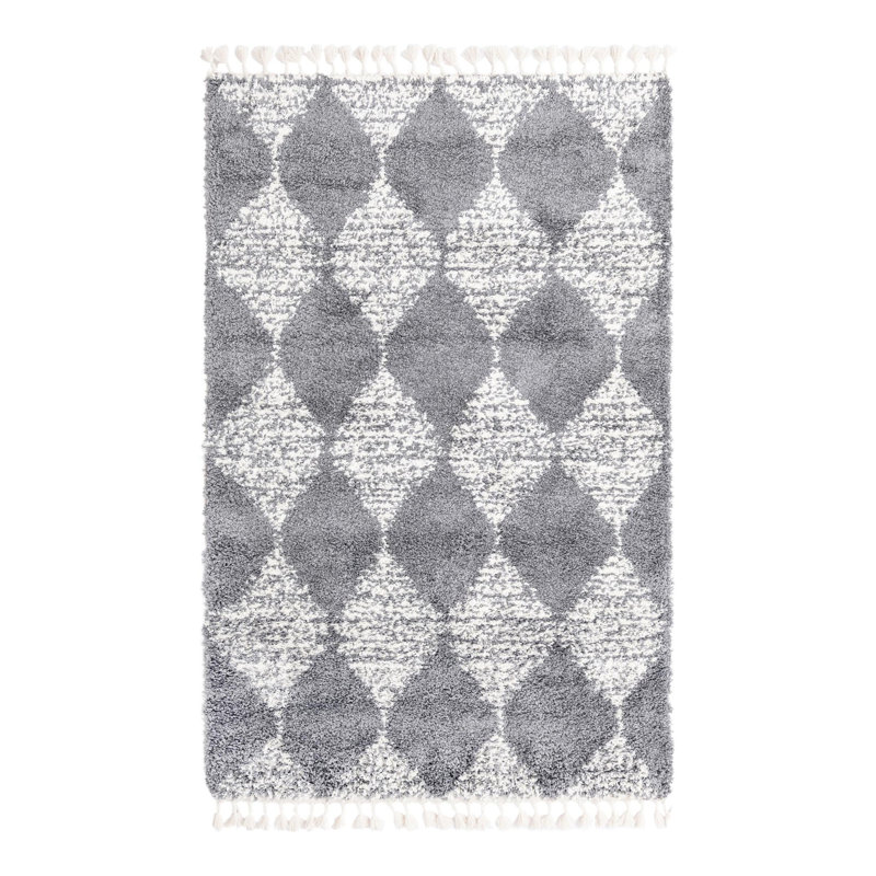 Serenity Shag Geometric Indoor Rug, Rectangle 5'3" x 8'