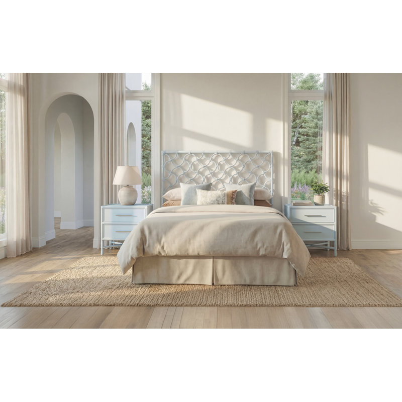 Lit plateforme Mar, Grand, Bleu clair
