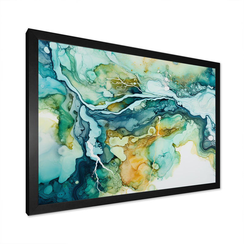 «Dreamscape Lakes Rivers», impression sur toile, Cadre simple noir, H 16 po x l 32 po x P 1 po