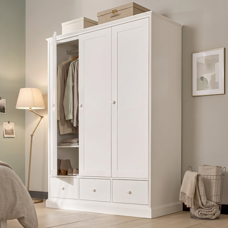 Carolina Triple Wardrobe, White