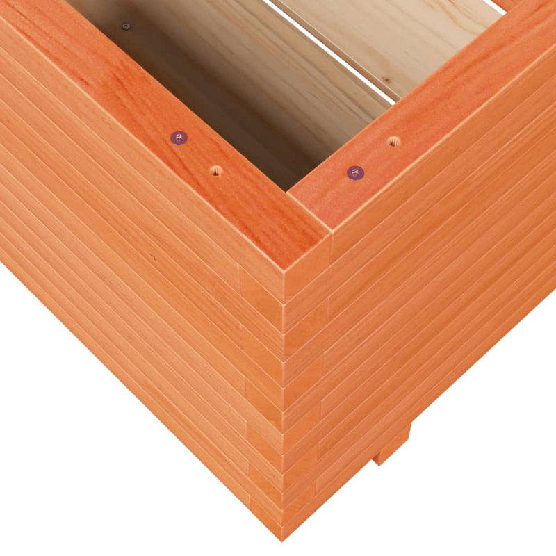 Outdoor Planter Box, 49.5cm H x 110cm W x 110cm D, Wax brown