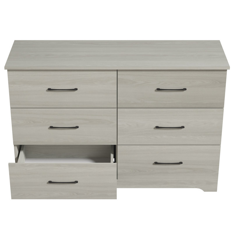 Arkia 47" W 6-Drawer Manufactured Wood Dresser, Gray