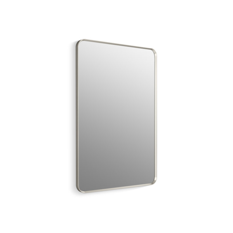 Miroir de salle de bain mural, Nickel brossé, 45 po x 30 po