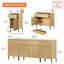 Commode 63 po à 3 tiroirs en bois moderne avec design Reeded, rangement minimaliste pour commode avec station de charge pour chambre à coucher, salon, entrée-1049479069