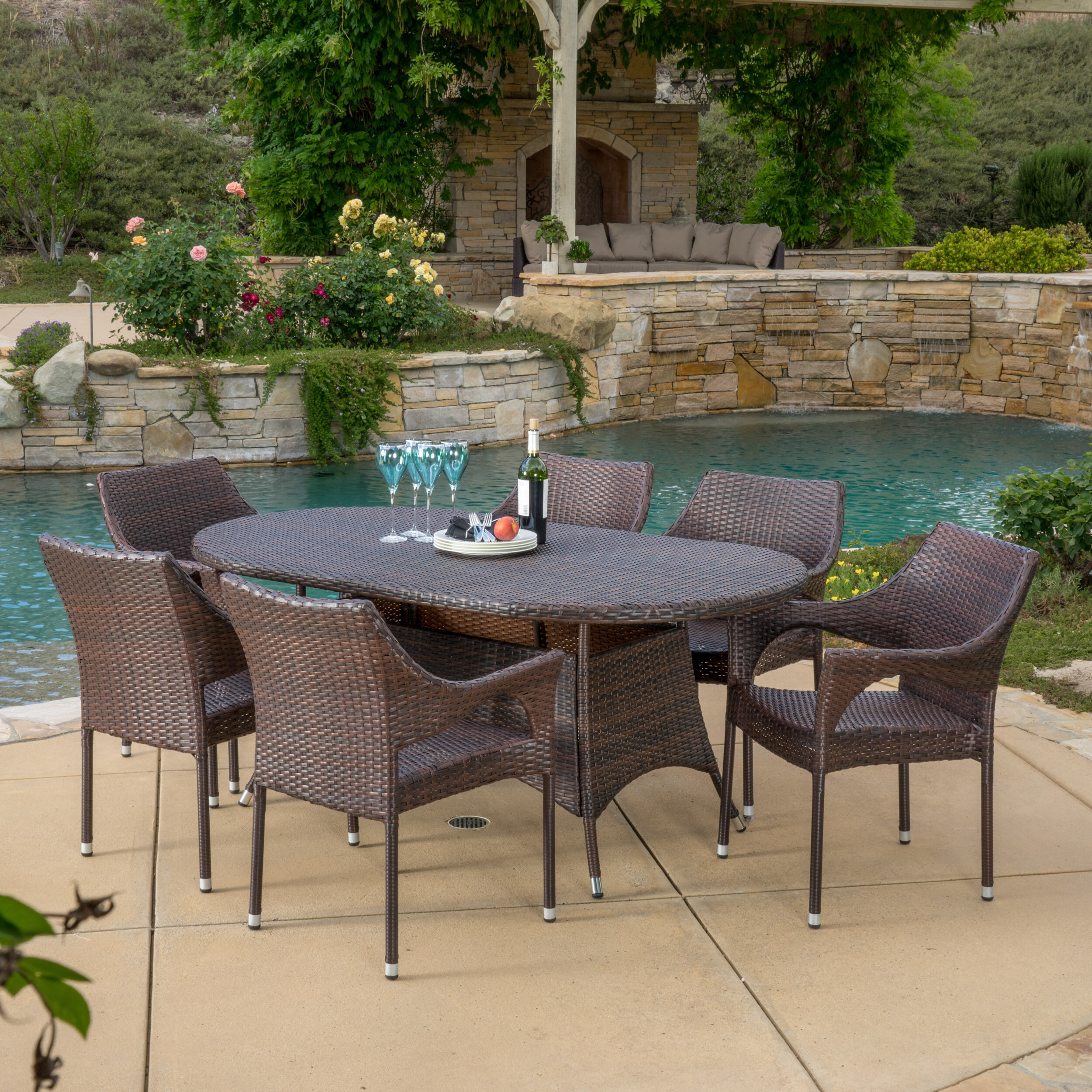 Bayou Breeze Holbrook 7 Piece Dining Set & Reviews | Wayfair