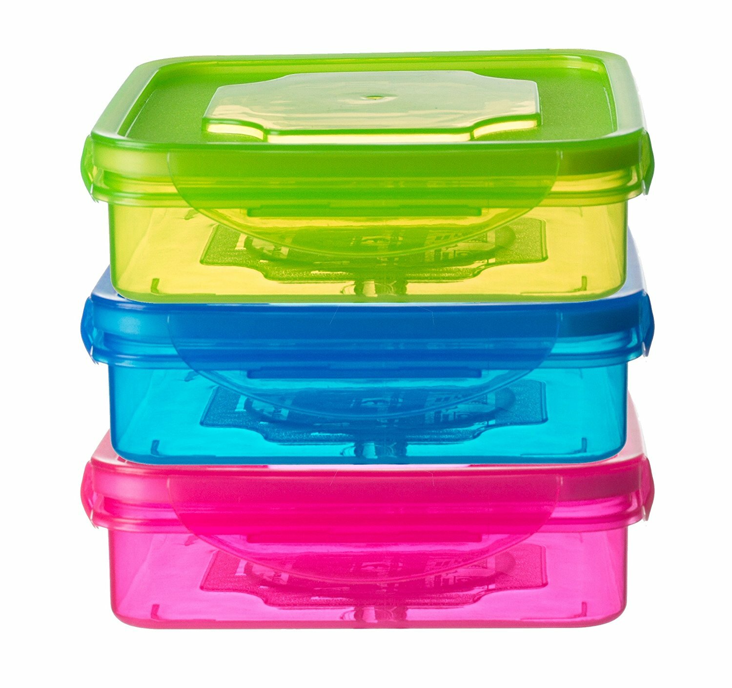 6x Children Kids Meal Prep Food Containers 3 Compartment Lids Plastic Lunch  Box