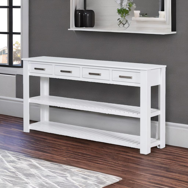 Stylish Entryway Console Table, White