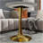 Marble-Top Round Side Table With Tapered Pedestal Base, Ideal For Living Room, Modern Minimalist Design-1195376986-1195376984