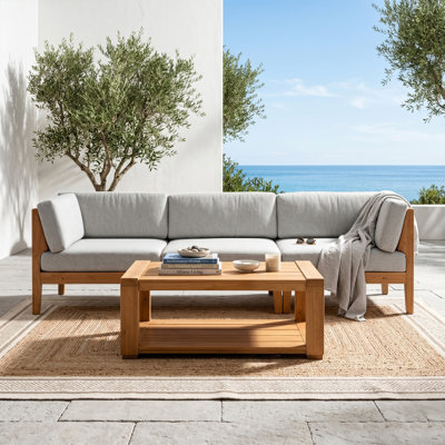 Solid Wood Patio Conversation Modular Sofa Set