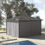 Pavillon de jardin en polyester gris clair pour espace extérieur avec structure en métal, entrée à fermeture à glissière, ensemble de parois latérales en polyester gris doux