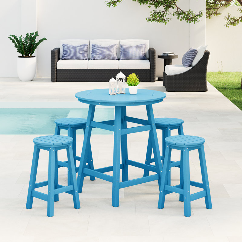 Laguna 5-Piece Round Counter Set, Blue