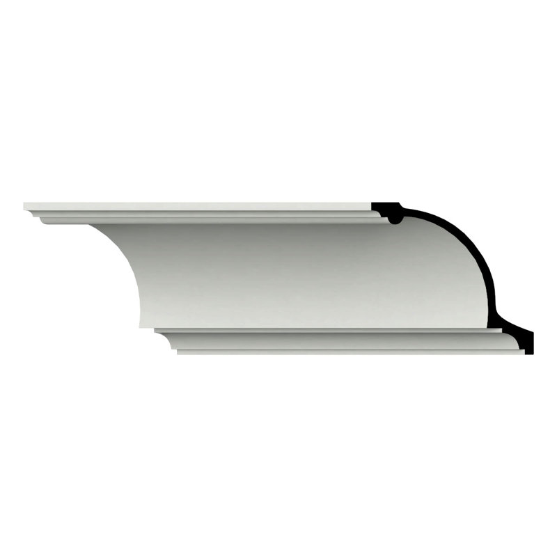 Endurathane Aria Crown Moulding, 11"H x 10 5/8"P x 15 3/8"F x 96"L, Factory Primed
