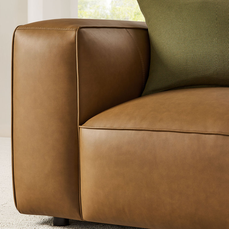 Fauteuil Auren, Cuir camel végétalien