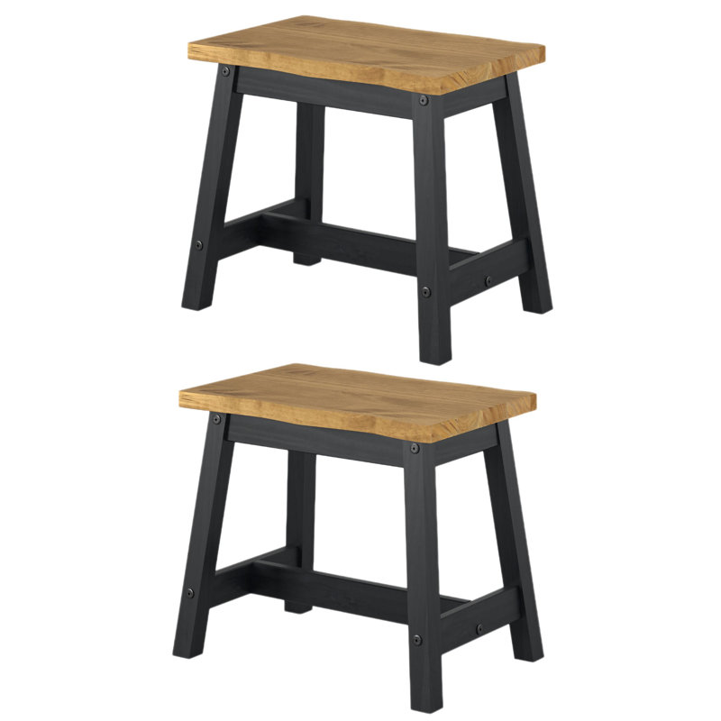 Staton Solid Wood Bench, 45.50 x 52.50 x 31.50cm, Black