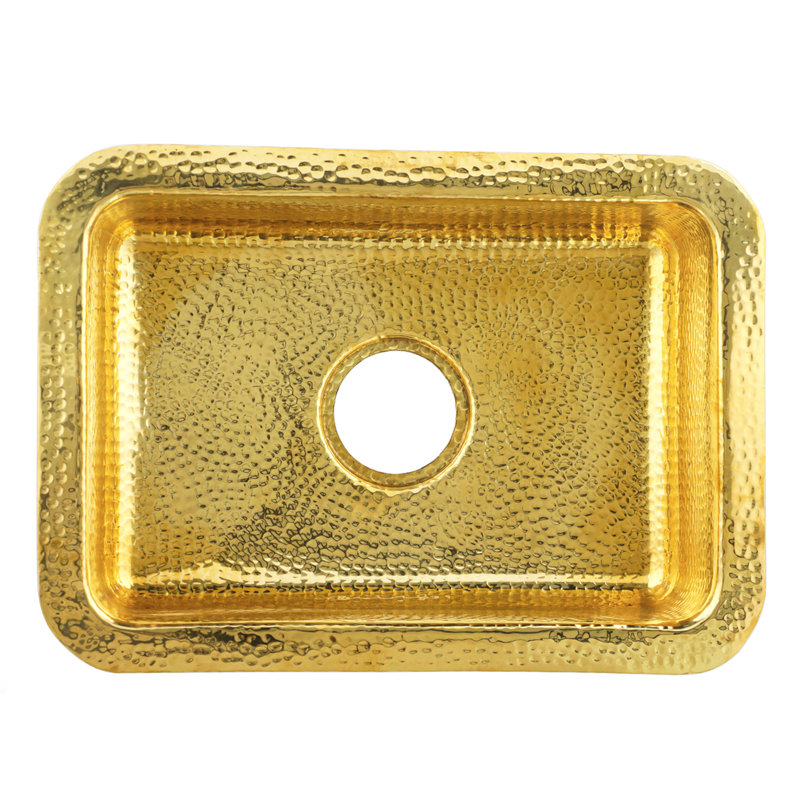 20" Dual Mount Single Basin Kitchen Sink, Brass
