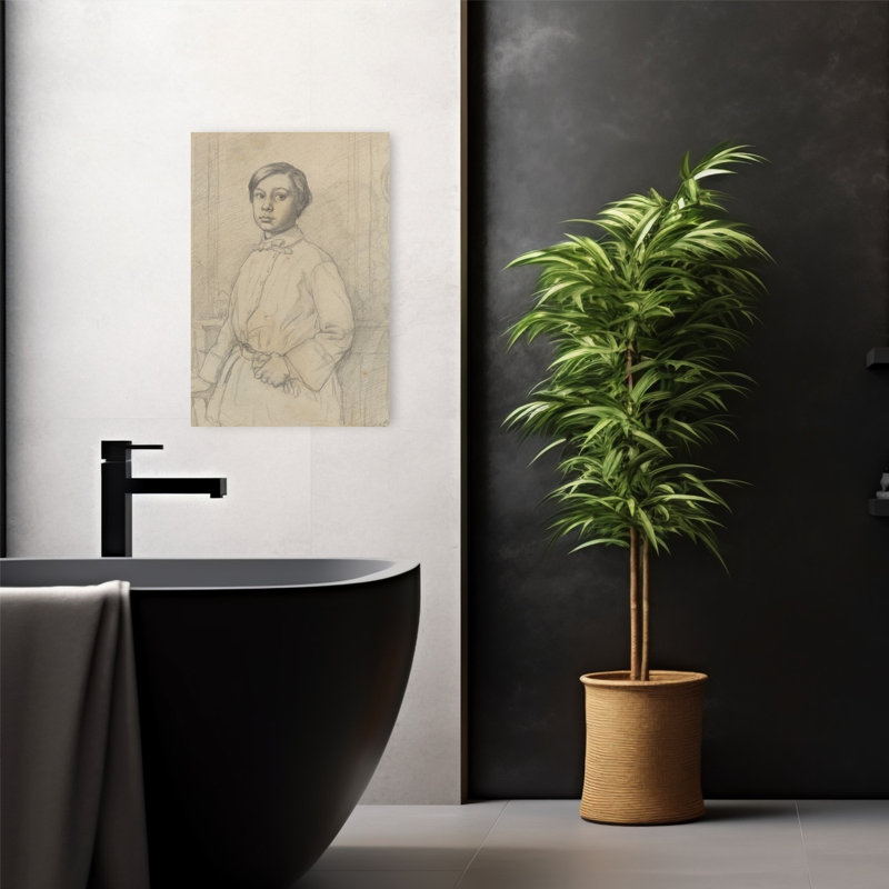 René De Gas [Recto], 1855, Portrait abstrait contemporain, Estampe murale, H 24 po x l 16 po