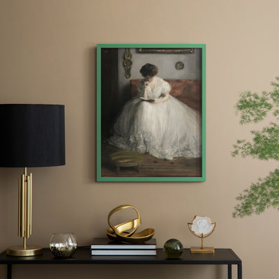 «Vintage Portrait Print Cxxviii», reproduction encadrée - bois massif