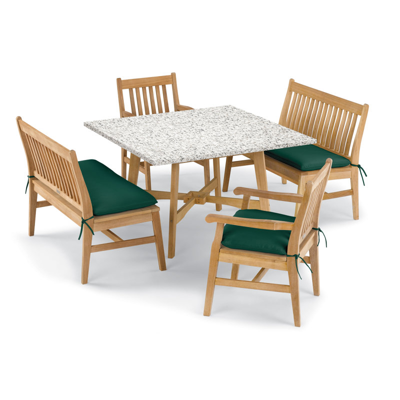 Wexford Outdoor Dining Set with Cushions, Hunter Green