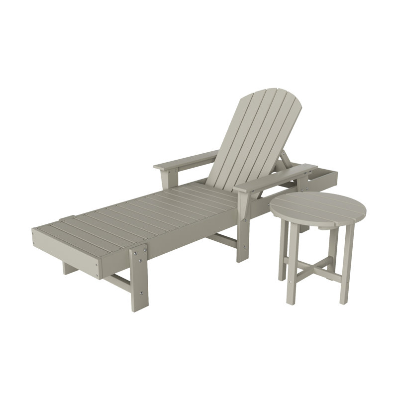 Altura Outdoor Chaise Lounge with Table, Sand
