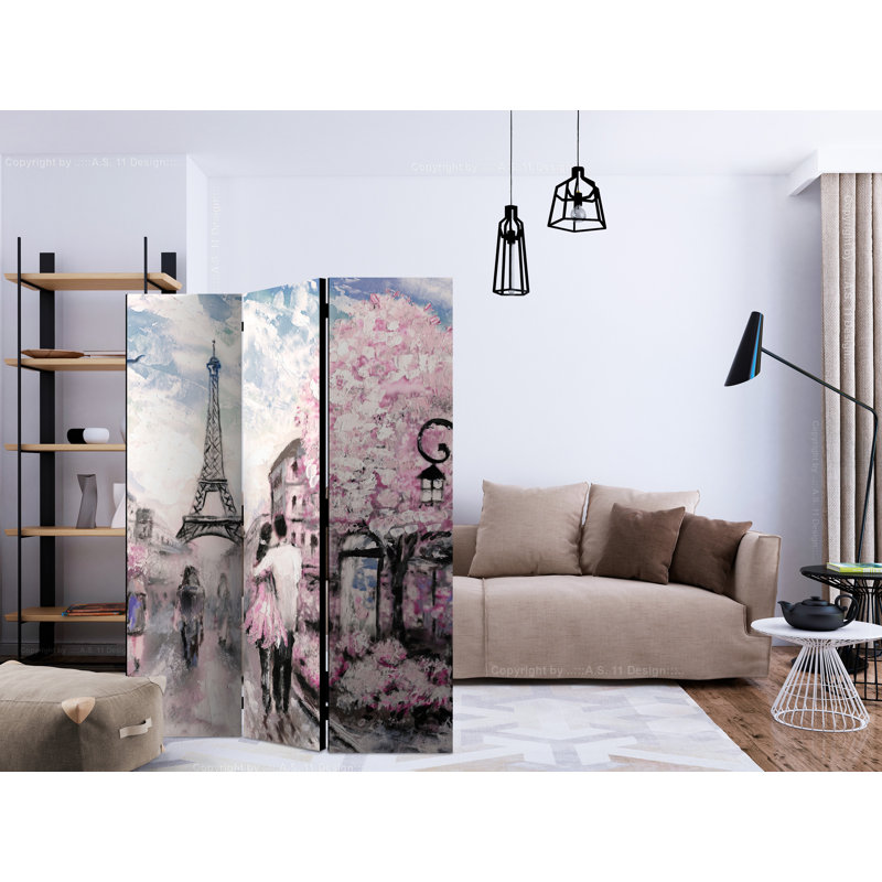Hadiqah 135cm W x 172cm H 3 - Panel Solid Wood Folding Room Divider