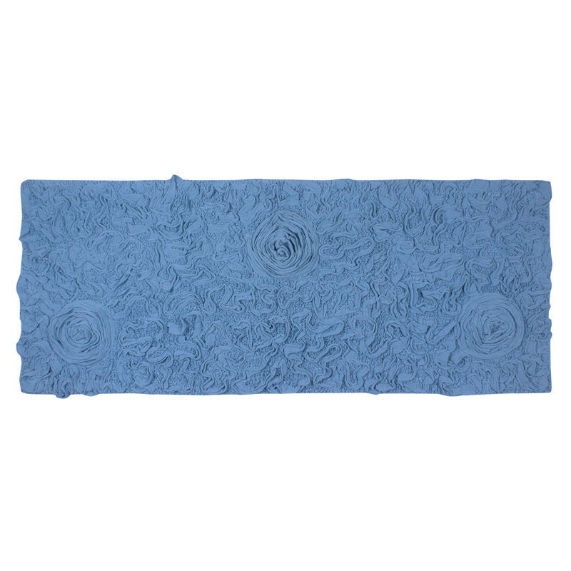 Tapis pour salle de bain Schoenberger, L 54 po x l 21 po, Bleu ciel