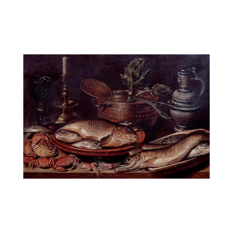 Still Life Showing Fishes And Shellfishes, 1611 by Clara Peeters - Wrapped Canvas Print, 45.72cm H x 66.04cm W x 1.91cm D