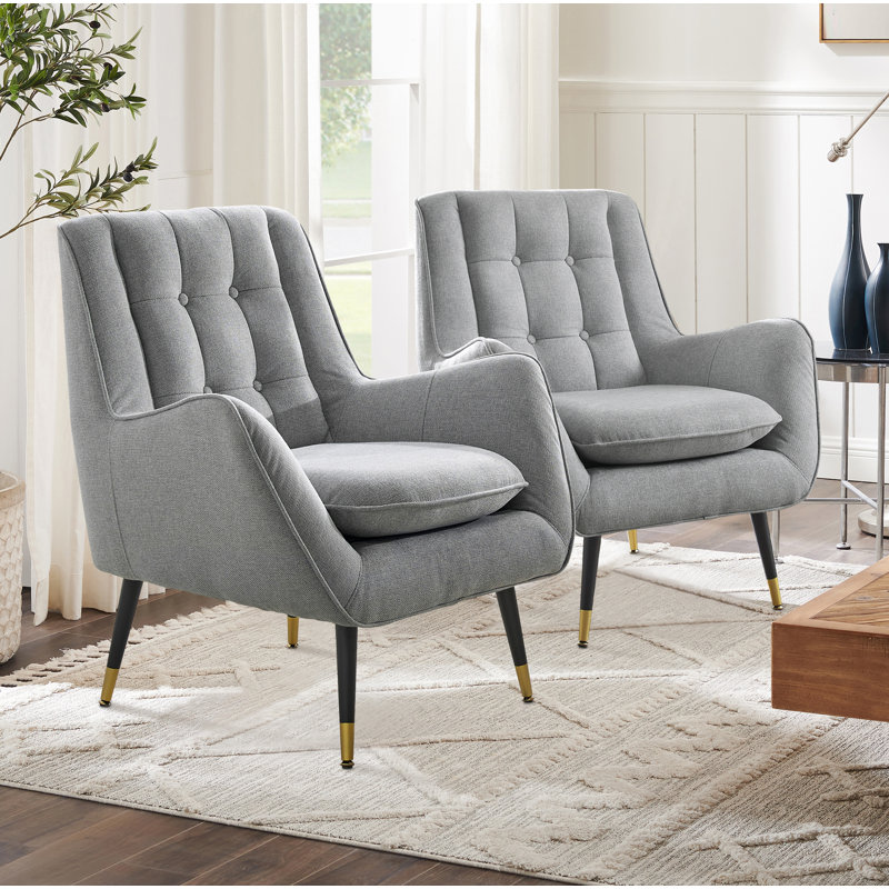 Iwan Upholstered Armchair, Light Gray