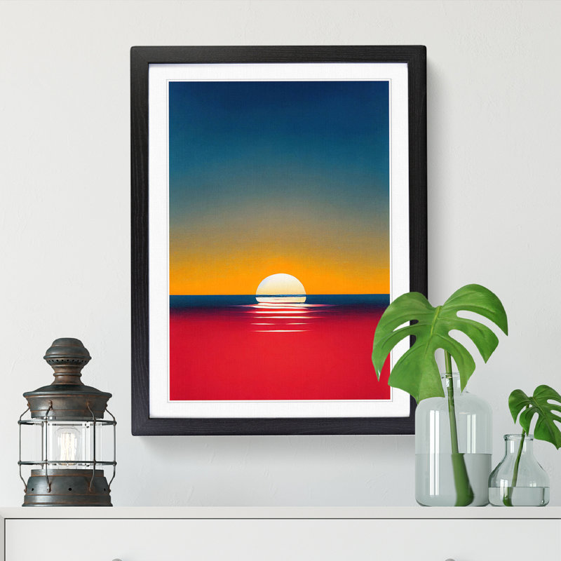 Carrizales Japanese Sunset In Abstract Vol.1 - Picture Frame Print, 46cm H x 2cm W, Walnut