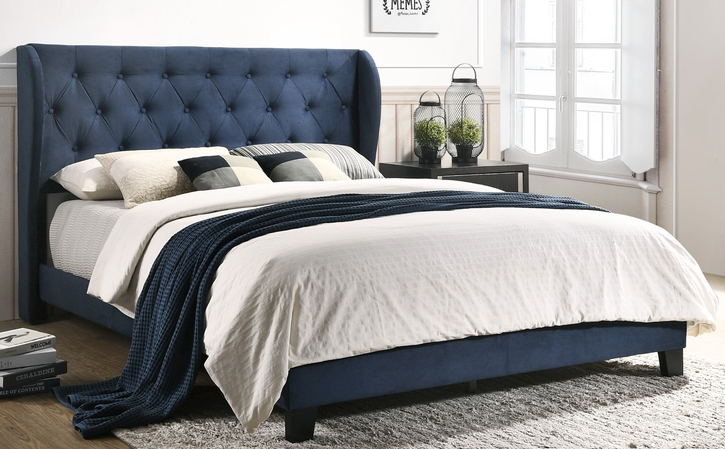 Home Design Inc. Northborough Upholstered Wingback Bed & Reviews | Wayfair